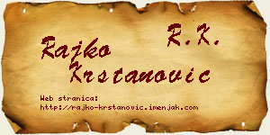 Rajko Krstanović vizit kartica